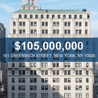 101 Greenwich Street Financial District - $105M Office Building Acquisition - 400,294 SF - Skyline Properties Robert Khodadadian mega deal case study