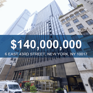 6 East 43rd Street Midtown Manhattan - $140M Office-to-Residential Conversion - 400,000 SF - 441 apartments (111 affordable) - Skyline Properties Robert Khodadadian closed deal